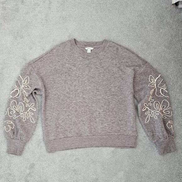 Mauve Drop Shoulder Sweater with Yarn Detail - Large - Picture 8 of 9